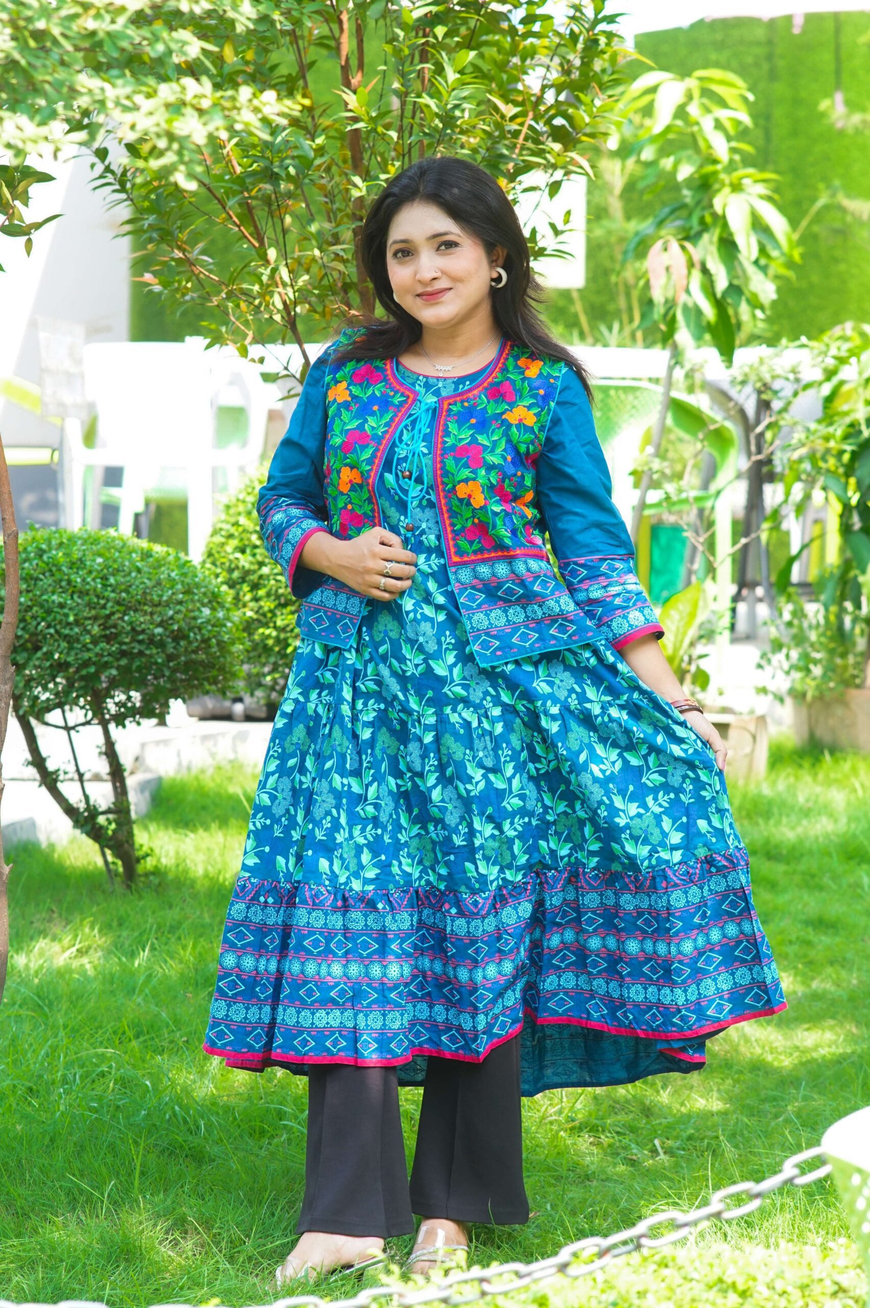 1 (1)s Rangmaya cotton kurti with koti for women- KGT-5018 - Image 1