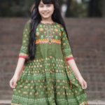 Rangmaya cotton kurti with koti for baby girls- BGT-2007