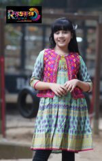 Rangmaya cotton kurti with koti for baby girls- BKGT-3006 - Image 4