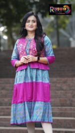 Rangmaya cotton kurti with koti for women- KGT-5013