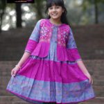 Rangmaya cotton kurti with koti for baby girls- BKGT-3010