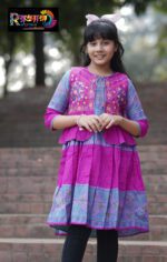 Rangmaya cotton kurti with koti for baby girls- BKGT-3010 - Image 3