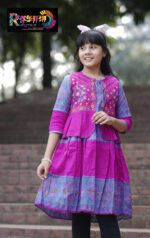 Rangmaya cotton kurti with koti for baby girls- BKGT-3010 - Image 2