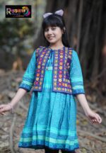 Rangmaya cotton kurti with koti for baby girls- BKGT-3007