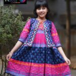 Rangmaya cotton kurti with koti for baby girls- BKGT-3008