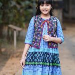 Rangmaya cotton kurti with koti for baby girls- BGT-3003