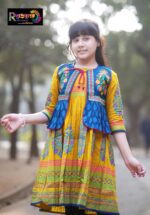 Rangmaya cotton kurti with koti for baby girls-  BKGT-3009
