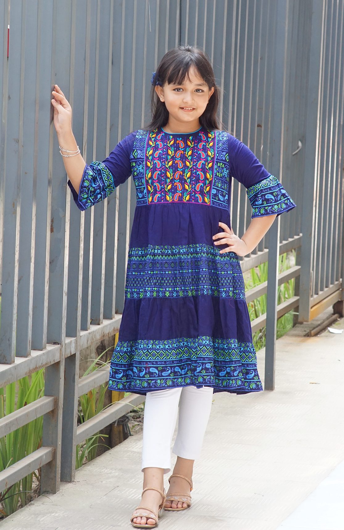 aa (7) Rangmaya cotton kurti for baby girl- BGT-2004 - Image 1