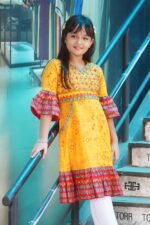 Rangmaya cotton kurti with koti for baby girl- BGT-2002 - Image 4