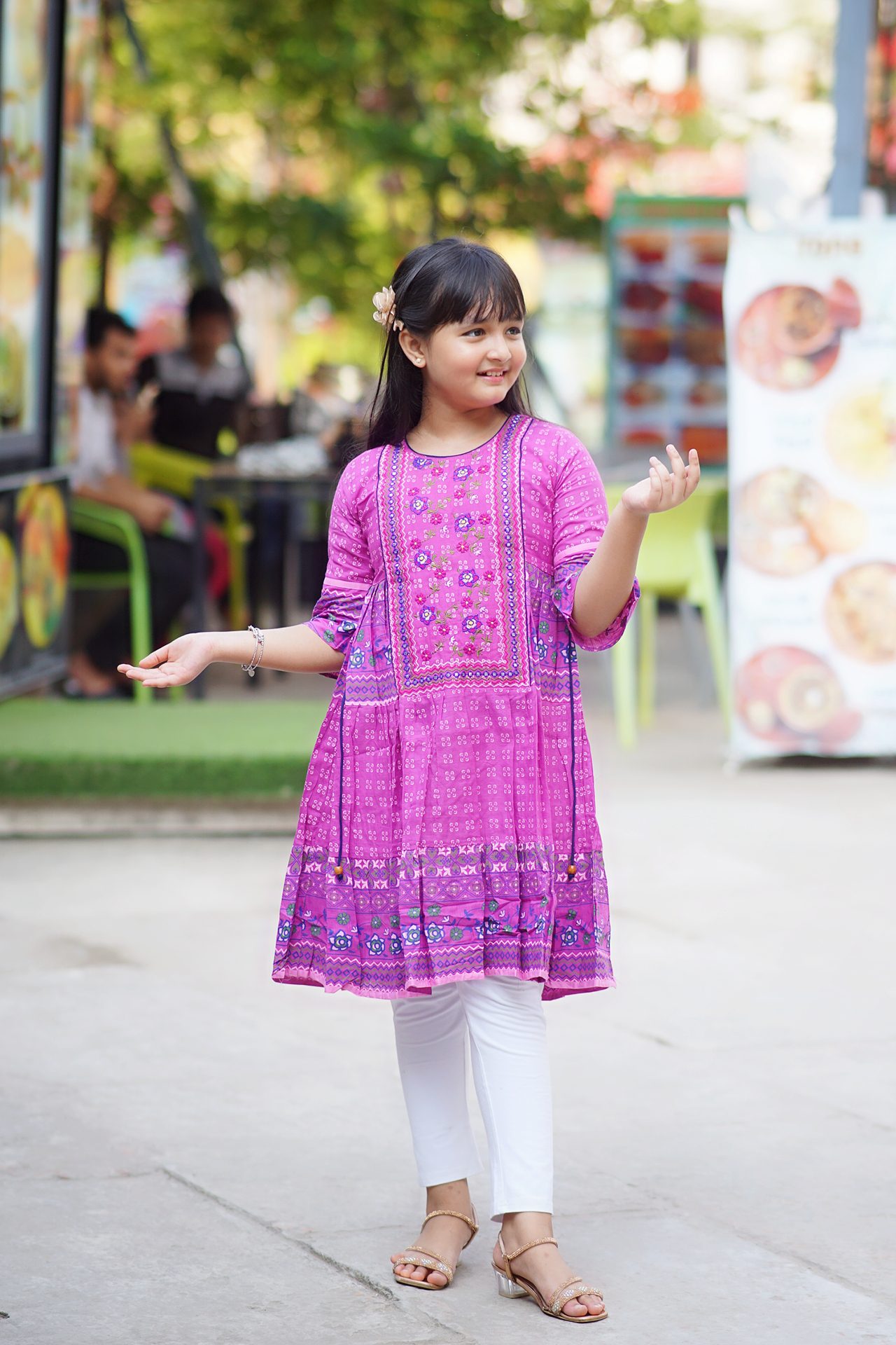 ag (6) Rangmaya cotton kurti with koti for baby girl- BGT-2003 - Image 1