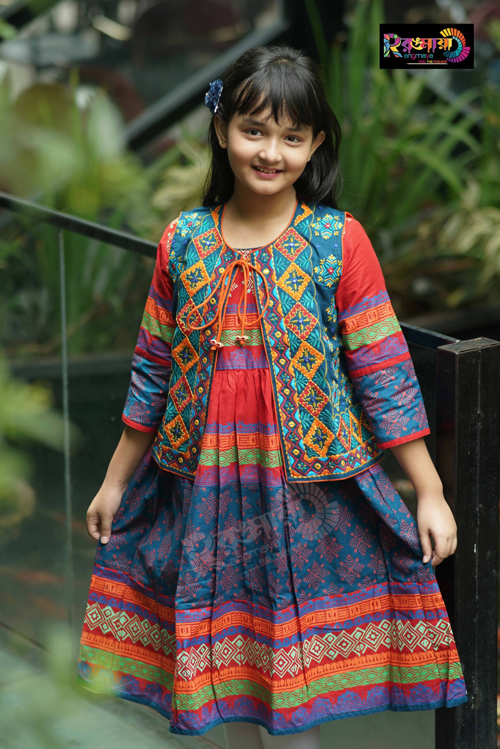 DSC07493 Rangmaya cotton kurti with koti for baby girls- BKGT-3013 - Image 1