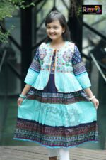 Rangmaya cotton kurti with koti for baby girls- BKGT-3016 - Image 6