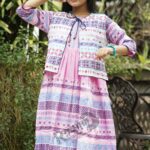 Rangmaya cotton kurti with koti for baby girls- BKGT-3017