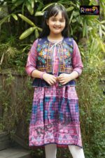 Rangmaya cotton kurti with koti for baby girls- BKGT-3018 - Image 6