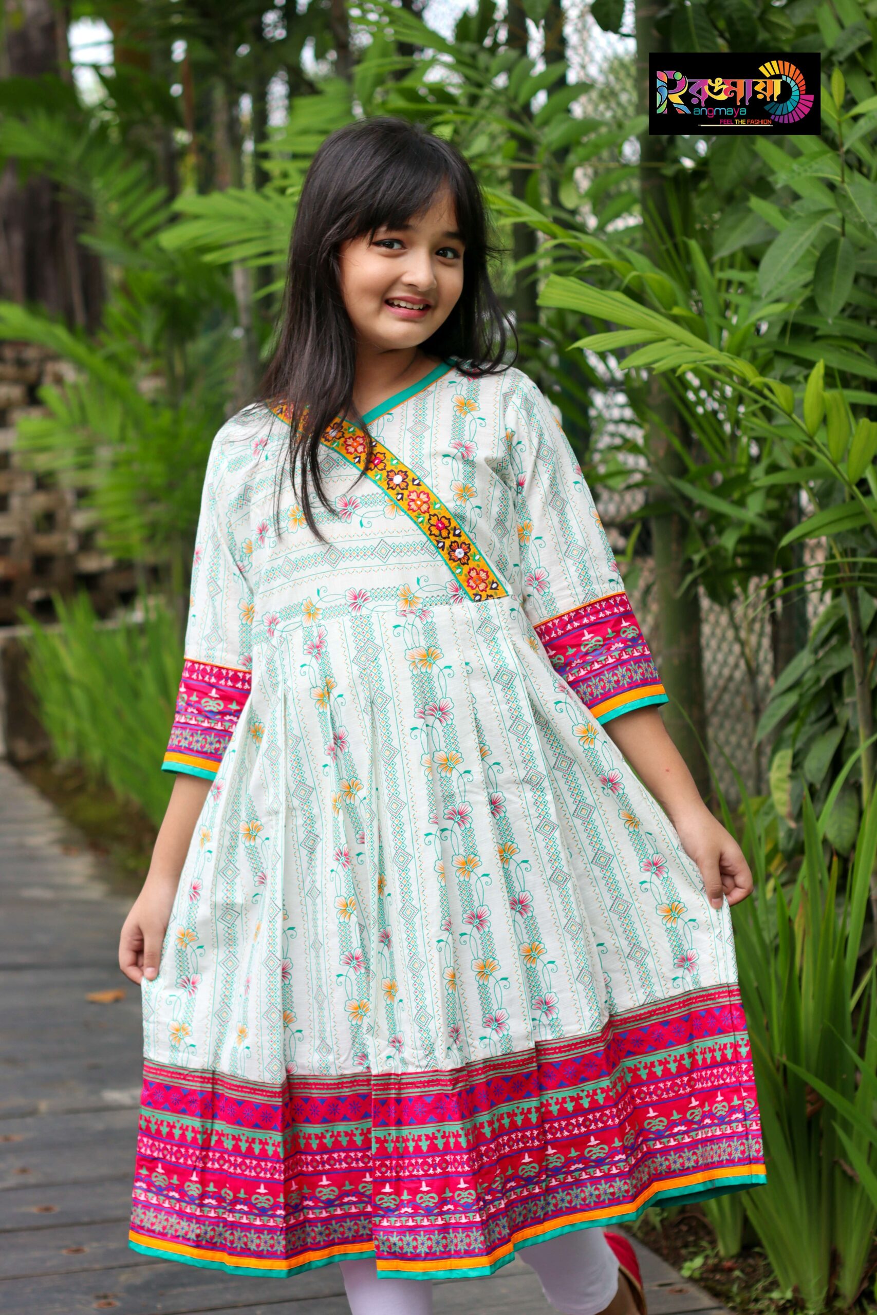 IMG_0187 Rangmaya cotton Anarkoli for Baby girl- AB-1002 - Image 1