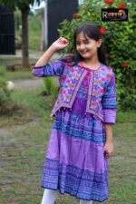 Rangmaya cotton kurti with koti for baby girls- BKGT-3021 - Image 3