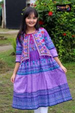 Rangmaya cotton kurti with koti for baby girls- BKGT-3021