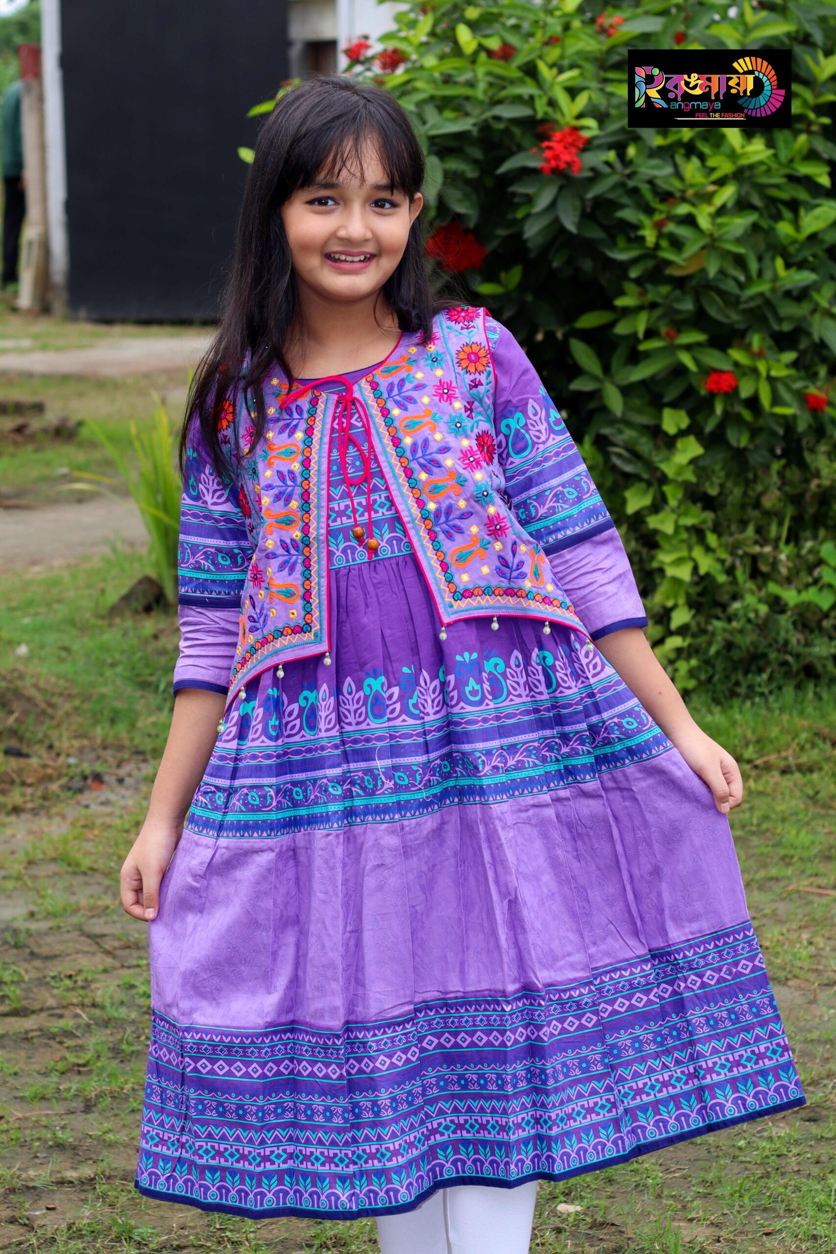 IMG_0369 Rangmaya cotton kurti with koti for baby girls- BKGT-3021 - Image 1
