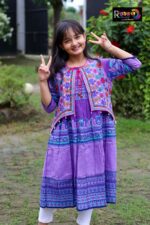 Rangmaya cotton kurti with koti for baby girls- BKGT-3021 - Image 6
