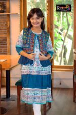 Rangmaya cotton kurti with koti for baby girls- BKGT-3022 - Image 3