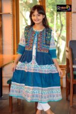 Rangmaya cotton kurti with koti for baby girls- BKGT-3022