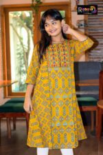 Rangmaya cotton kurti for baby girls- BGT-2018 - Image 4