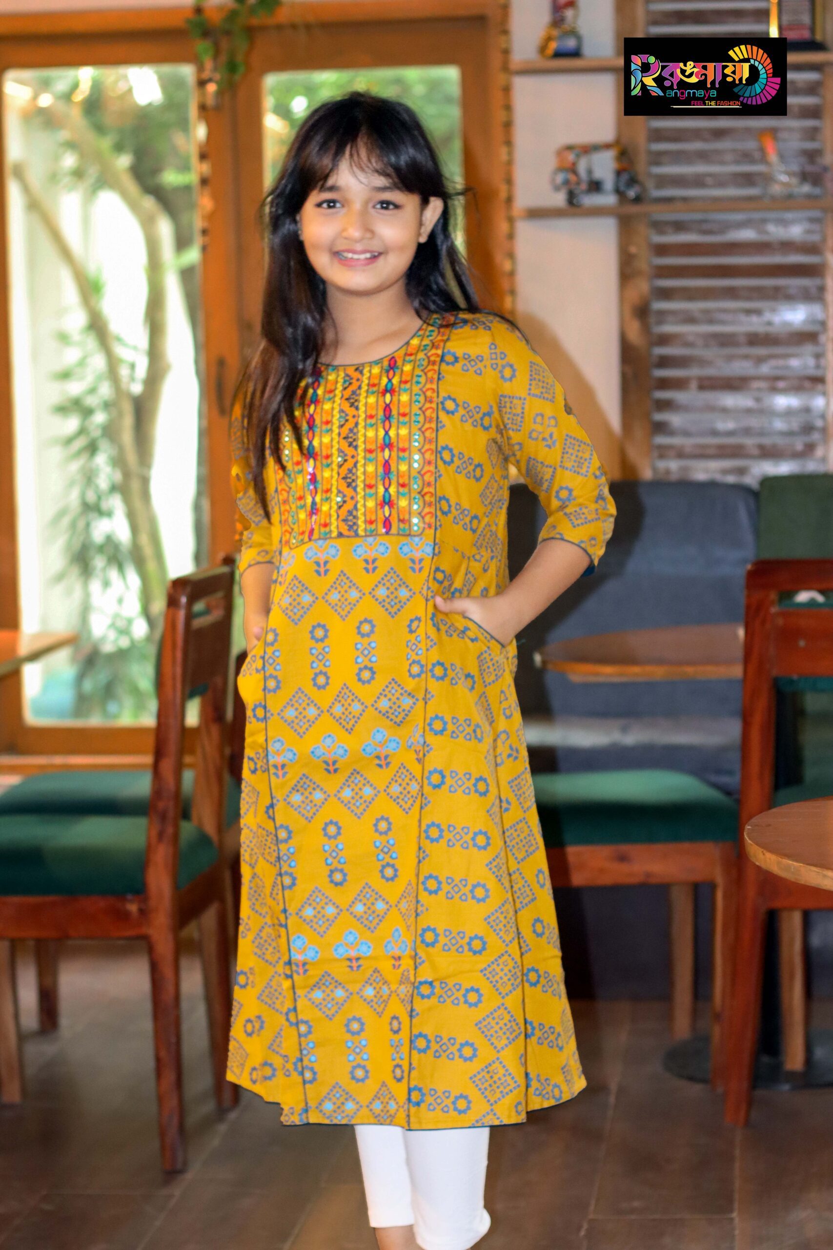 IMG_0508 Rangmaya cotton kurti for baby girls- BGT-2018 - Image 1
