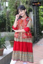 Rangmaya cotton kurti with koti for baby girls- BKGT-3024 { Jolpay +Lal koti } - Image 4