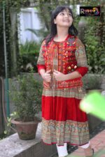 Rangmaya cotton kurti with koti for baby girls- BKGT-3024 { Jolpay +Lal koti } - Image 5