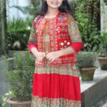 Rangmaya cotton kurti with koti for baby girls- BKGT-3024 { Jolpay +Lal koti }