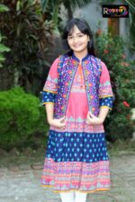 Rangmaya cotton kurti with koti for baby girls- BKGT-3026 { Misti Body + Blue koti 🎈 } - Image 3