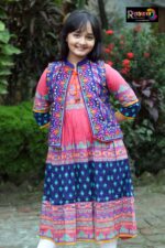 Rangmaya cotton kurti with koti for baby girls- BKGT-3026 { Misti Body + Blue koti 🎈 } - Image 5
