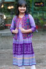 Rangmaya cotton kurti with koti for baby girls- BKGT-3027 - Image 2
