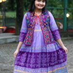 Rangmaya cotton kurti with koti for baby girls- BKGT-3027