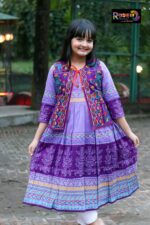 Rangmaya cotton kurti with koti for baby girls- BKGT-3027