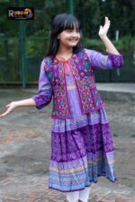 Rangmaya cotton kurti with koti for baby girls- BKGT-3027 - Image 5