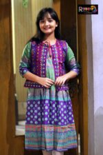 Rangmaya cotton kurti with koti for baby girls- BKGT-3028 - Image 2