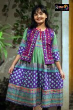 Rangmaya cotton kurti with koti for baby girls- BKGT-3028