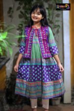 Rangmaya cotton kurti with koti for baby girls- BKGT-3028 - Image 3