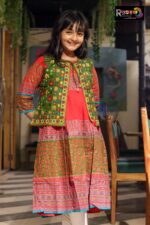 Rangmaya cotton kurti with koti for baby girls- BKGT-3029 - Image 5