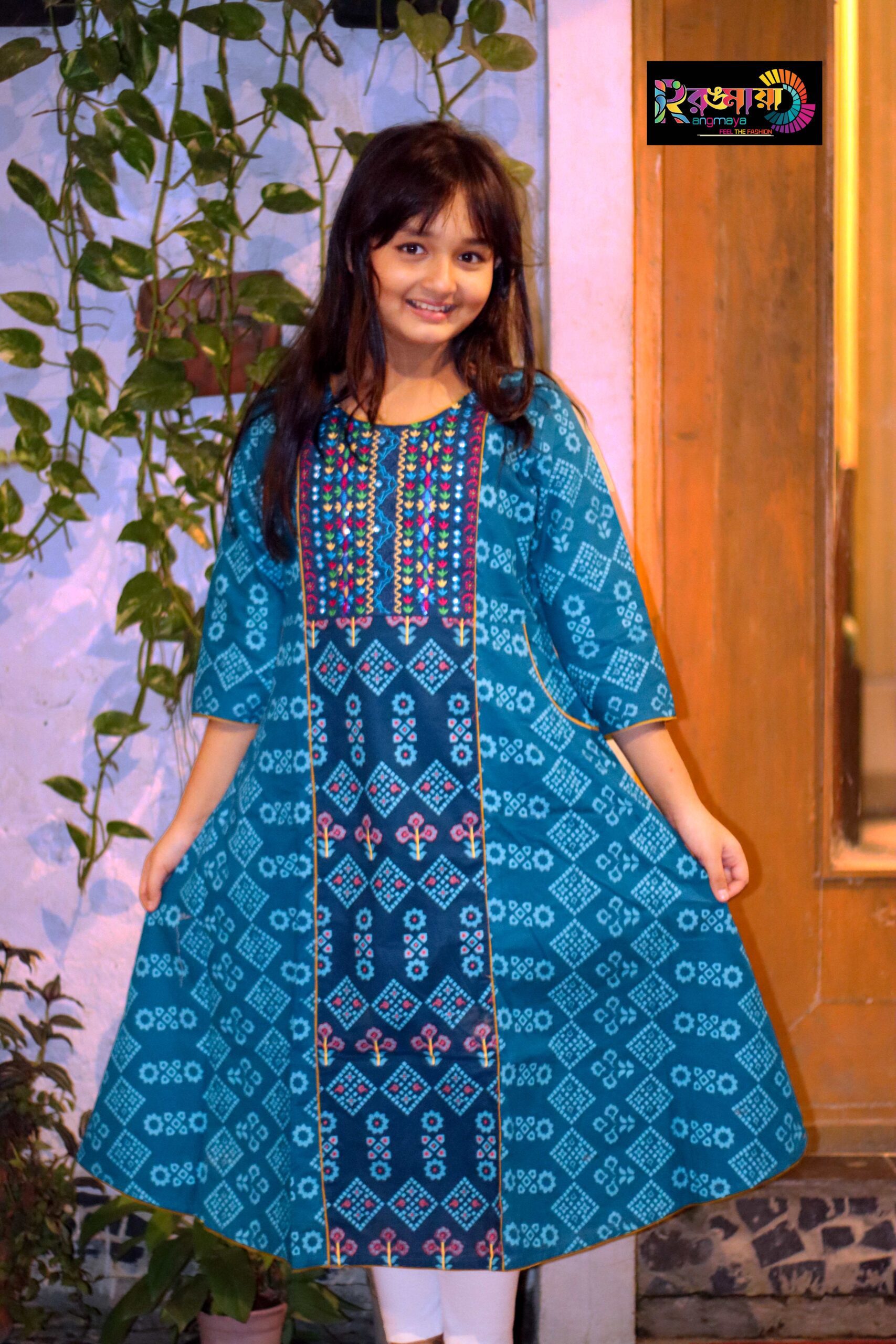 IMG_0825 Rangmaya cotton kurti for baby girls- BGT-2019 - Image 1