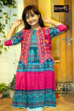 Rangmaya cotton kurti with koti for baby girls- BKGT-3030 { Tora body + Majanda koti } - Image 3