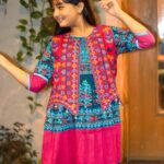 Rangmaya cotton kurti with koti for baby girls- BKGT-3030 { Tora body + Majanda koti }