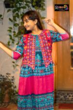 Rangmaya cotton kurti with koti for baby girls- BKGT-3030 { Tora body + Majanda koti }