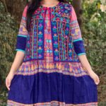 Rangmaya cotton kurti with koti for baby girls- BKGT-3033