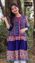 Rangmaya cotton kurti with koti for baby girls- BKGT-3033 - Image 5