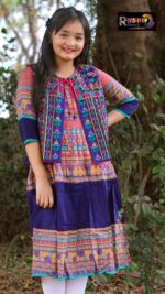 Rangmaya cotton kurti with koti for baby girls- BKGT-3033 - Image 6
