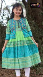 Rangmaya cotton kurti with koti for baby girls- BKGT-3034 - Image 6