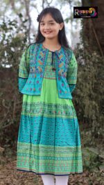 Rangmaya cotton kurti with koti for baby girls- BKGT-3034 - Image 4