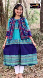 Rangmaya cotton kurti with koti for baby girls- BKGT-3032 - Image 4
